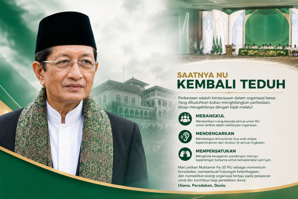 Saatnya NU Kembali Teduh, Nasaruddin Umar Tekankan Kepemimpinan yang Menyatukan