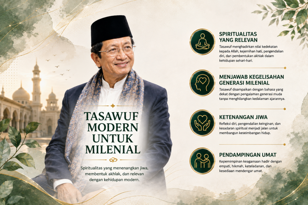 Tasawuf untuk Generasi Milenial, Nasaruddin Umar Dorong Spiritualitas yang Menjawab Kegelisahan Modern
